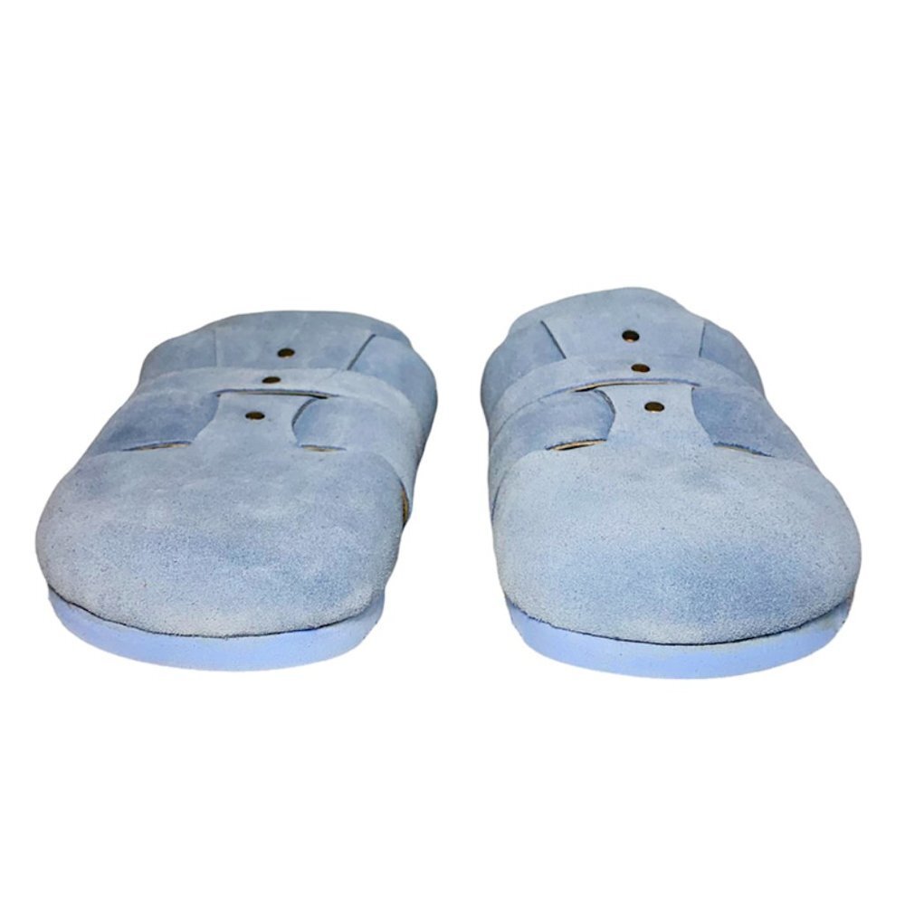 FREE PEOPLE Sunday Season Footbed Blue Suede Mule - Picture 4 of 9